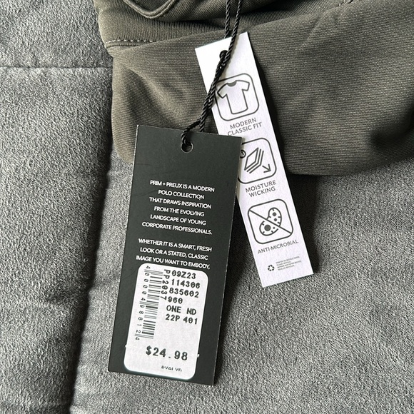 NWT Prim + Preux Men’s 1/4 Zip Long Sleeve Modern Polo Tee (Sz XS) - Picture 7 of 10